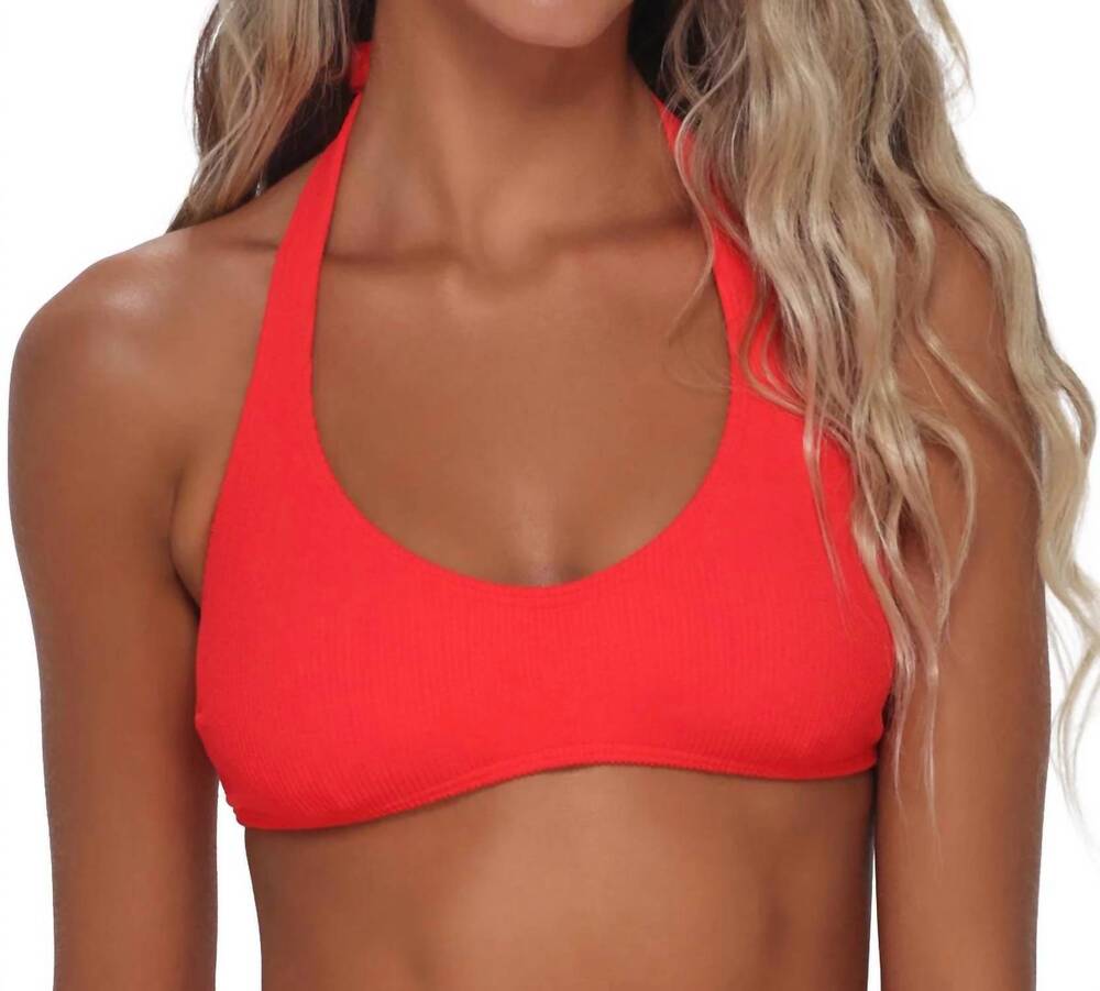 NEW SUNSETS INC. splash halter top in red hot